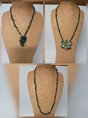 Vintage 60s/70s Green Chip Aventurine Single Strand Necklace